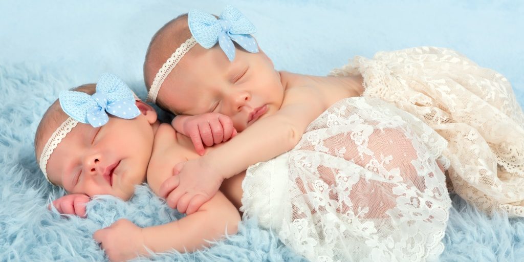 Newborn twin girls