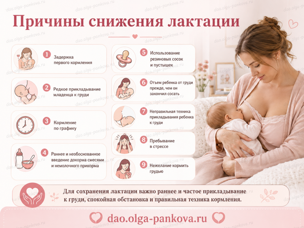 причины снижения лактации