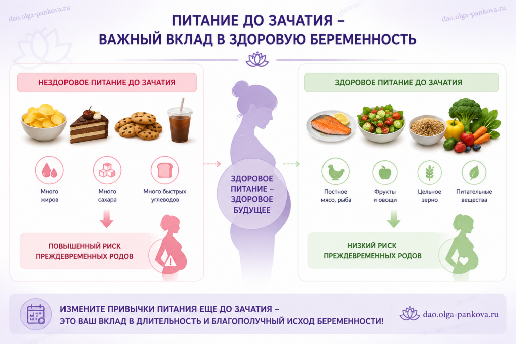 питание зачатие беременность